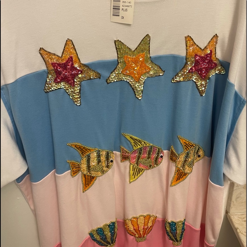 Victoria Woman Embroidered Summer Fun Top 3x NWT - Picture 4 of 13